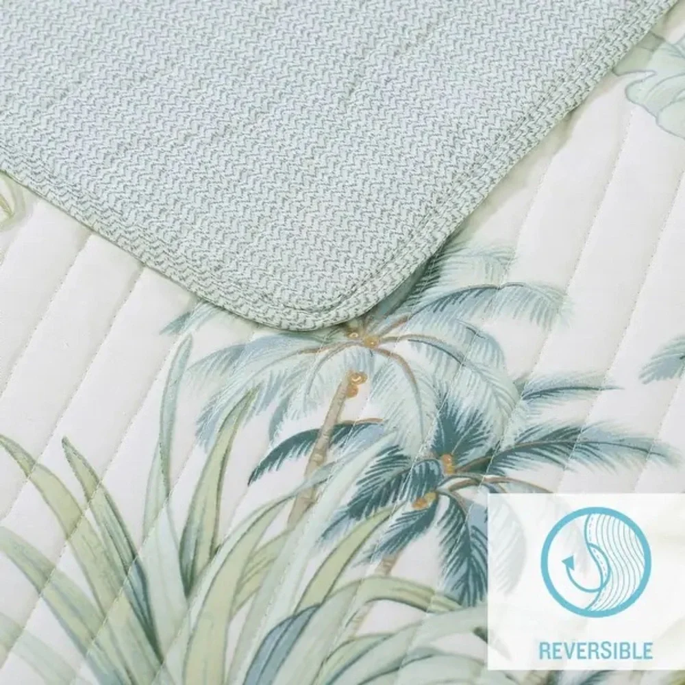 Tommy Bahama Serenity Palms Soft Texture Reversible Cotton Quilt Full/Queen